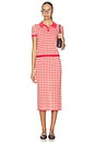 view 4 of 4 Gingham Shrunken Polo in Scarlet & Mist