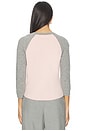 view 3 of 4 Baseball Tee in Powder Pink & Heather Grey