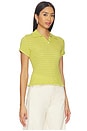 view 2 of 5 Smocked Shrunken Polo in Evoo & Butter