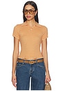 view 1 of 5 Smocked Shrunken Polo in Nectar & Butter