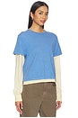 view 2 of 4 Layer Tee in Delft Blue & Butter
