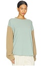 view 2 of 4 Baseball Oversized Crew in Sage Brush & Camel
