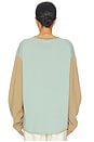 view 3 of 4 Baseball Oversized Crew in Sage Brush & Camel