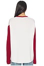 view 3 of 4 SUDADERA OVERSIZE ESTILO BÉISBOL in Cream & Carmine