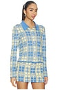 view 2 of 5 CAMISA ELLE DE CUADROS CON FLECOS in Delft Blue & Butter