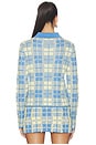 view 3 of 5 CAMISA ELLE DE CUADROS CON FLECOS in Delft Blue & Butter