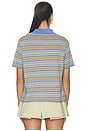 view 3 of 4 Short Sleeve Stripe Rugby Tee in Delft Blue Combo