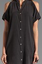view 5 of 5 Emily Silk Cold Shoulder Mini Dress in Ebony