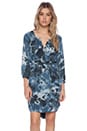 view 1 of 4 Silk Tunic Dress in Botanical Navy