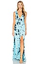 view 1 of 4 МАКСИ ПЛАТЬЕ С V-ОБРАЗНЫМ ВЫРЕЗОМ И ОТКРЫТОЙ СПИНОЙ in Brinkley Aqua
