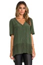 view 2 of 4 Mixed Silk Button Down Top in Moss