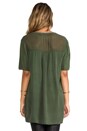 view 3 of 4 Mixed Silk Button Down Top in Moss