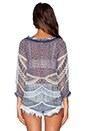 view 3 of 3 Printed Peasant Blouse in Multi Azure