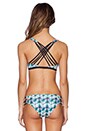 view 3 of 3 Tie Dye Triangle Bikini Top in Midnight Reef