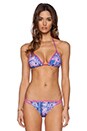 view 1 of 3 Tie Dye Triangle Keyhole Bikini Top in Pacific & Lilac