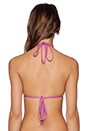 view 3 of 3 Tie Dye Triangle Keyhole Bikini Top in Pacific & Lilac