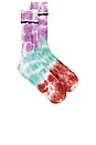 view 2 of 7 Dip Dye Sock in Black & White & Creamy Grey