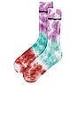 view 3 of 7 Dip Dye Sock in Black & White & Creamy Grey