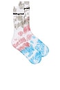 view 4 of 7 Dip Dye Sock in Black & White & Creamy Grey