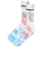 view 5 of 7 Dip Dye Sock in Black & White & Creamy Grey