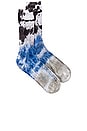 view 6 of 7 Dip Dye Sock in Black & White & Creamy Grey