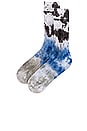 view 7 of 7 Dip Dye Sock in Black & White & Creamy Grey