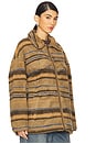 view 3 of 6 Weekend Pile Jacket in Lead Grey Multistripe