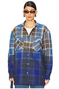view 2 of 6 COMO PILE シャツ in Brown & Blue Check