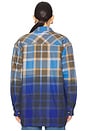 view 4 of 6 COMO PILE シャツ in Brown & Blue Check