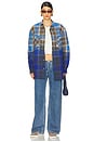 view 5 of 6 COMO PILE シャツ in Brown & Blue Check