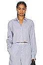 view 1 of 5 H2O Fagerholt Pj Cropped Shirt in Blue Stripe