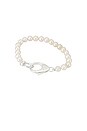view 2 of 2 White Pearl Lobster Bracelet in Silver