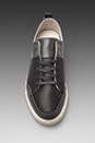 view 3 of 5 Leather Trainers in Matte Black/ Marbelized Black in Matte Black & Marbelized Black