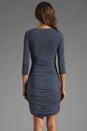 view 4 of 5 Knot Front Ruched Dress in Smoke