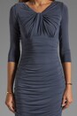 view 5 of 5 Knot Front Ruched Dress in Smoke