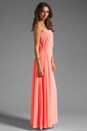view 3 of 5 Strapless Ruched Side Gown in Bright Guava