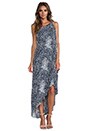view 1 of 6 One Shoulder Printed Gown in Navy & Chalk