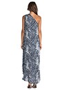 view 3 of 6 One Shoulder Printed Gown in Navy & Chalk