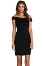 view 1 of 5 Off Shoulder Dress with Crisscross Detail in Black