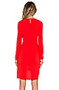 view 3 of 4 Front Drape Long Sleeve Dress in Lipstick