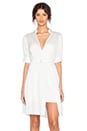 view 1 of 7 Shirt Dress in Linen White & Silver