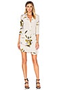 view 1 of 5 Long Sleeve Shirt Dress in Parchment Flowing Petals Print