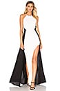 view 1 of 3 Halter Colorblock Gown in Chalk & Black
