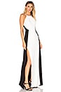 view 2 of 3 Halter Colorblock Gown in Chalk & Black