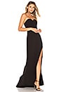 view 2 of 3 High Slit Gown in Black