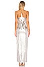 view 3 of 3 Halter Neck Asymmetrical Dress in Metallic Fog