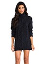 view 1 of 6 Turtle Neck Chunky Sweater in Black/Navy in Black & Navy
