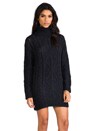 view 3 of 6 Turtle Neck Chunky Sweater in Black/Navy in Black & Navy