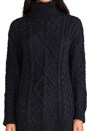 view 5 of 6 Turtle Neck Chunky Sweater in Black/Navy in Black & Navy