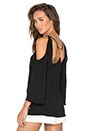 view 1 of 4 Cold Shoulder Open Back Top in Black